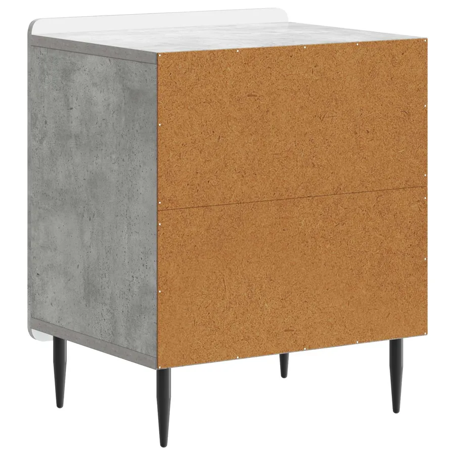 Cabinet de chevet 2 pcs Gris béton 43 x 34,5 x 52 cm - 9