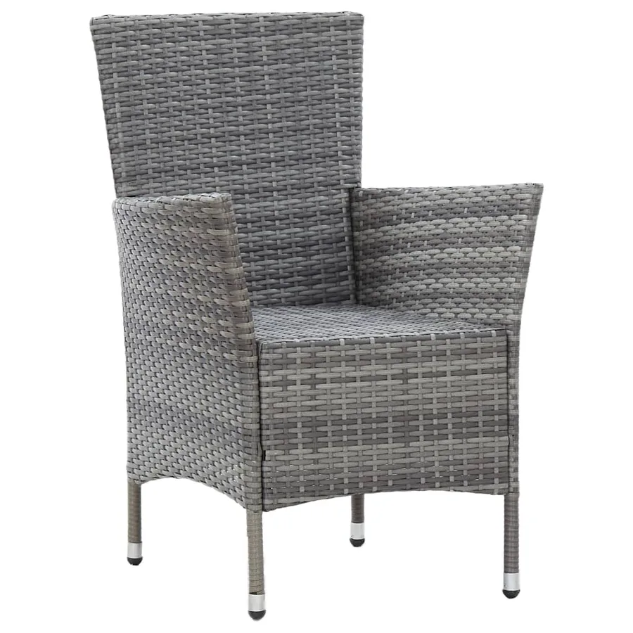 Ensemble à manger d'extérieur 7pcs coussins Résine tressée Gris - 7