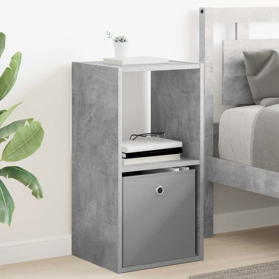 Table de chevet avec tiroir 2 pcs Gris béton 35 x 32 x 68,5 cm - 4