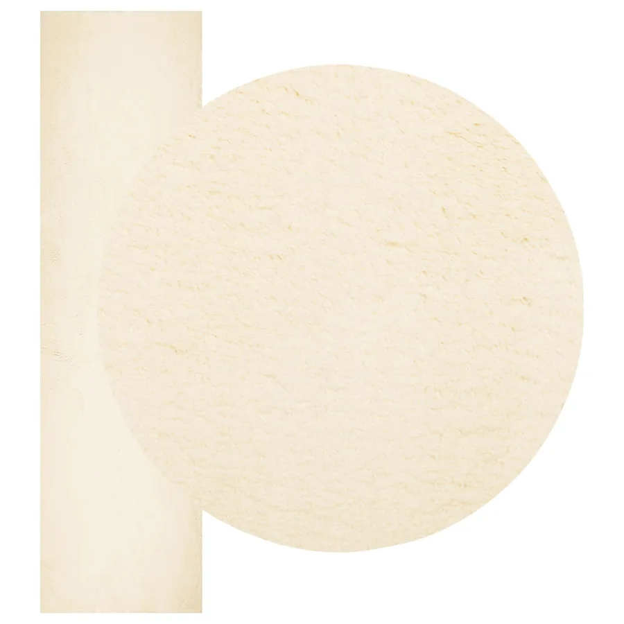 Tapis doux à poils moyens et lavable HUARTE Crème 80 x 500 cm - 3