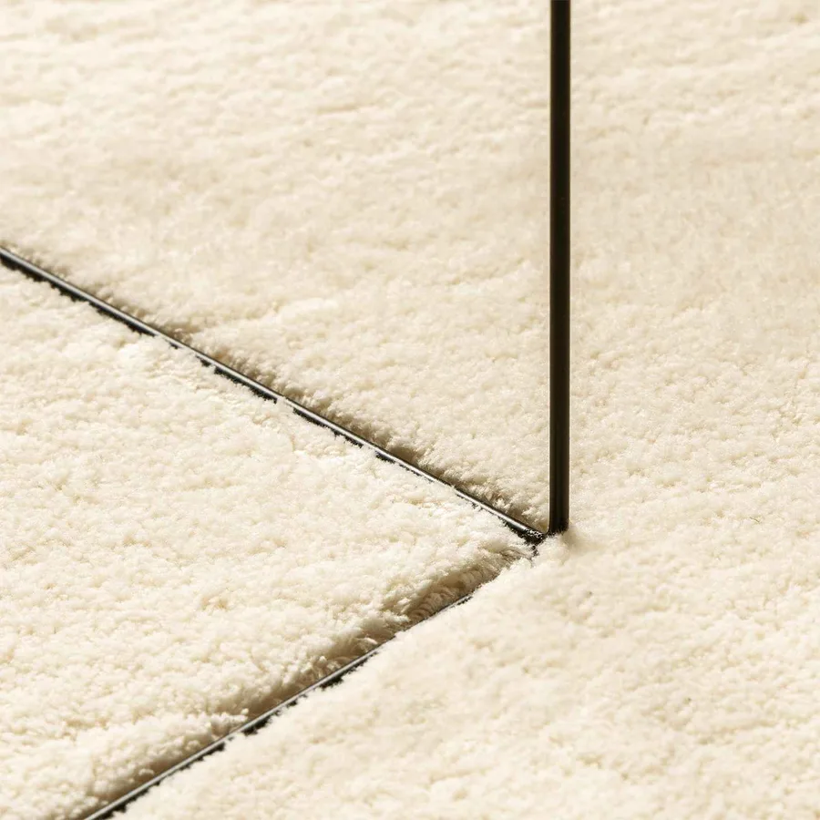 Tapis doux à poils moyens et lavable HUARTE Crème 80 x 500 cm - 5