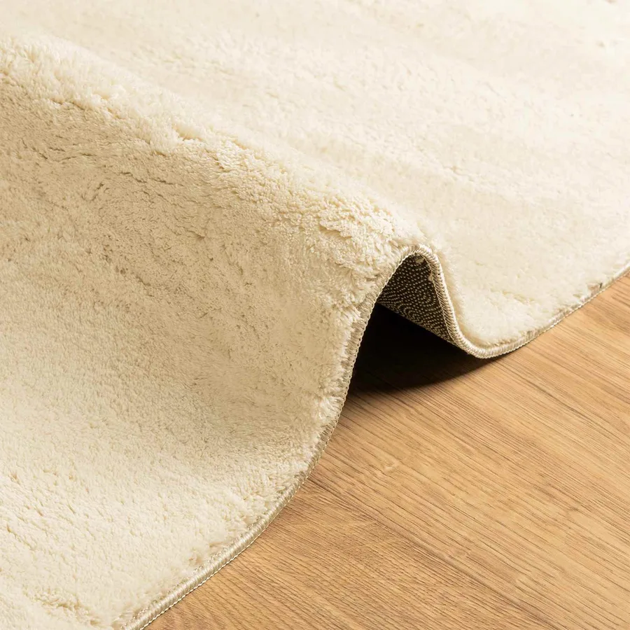 Tapis doux à poils moyens et lavable HUARTE Crème 80 x 500 cm - 6