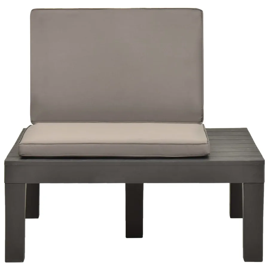 Chaise de salon de jardin avec coussin Plastique Anthracite - 2