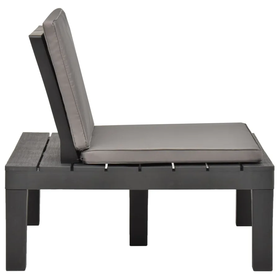 Chaise de salon de jardin avec coussin Plastique Anthracite - 3
