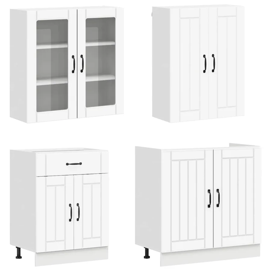 Unité de cuisine LUCCA 8 pcs Blanc Bois d'ingénierie - 3