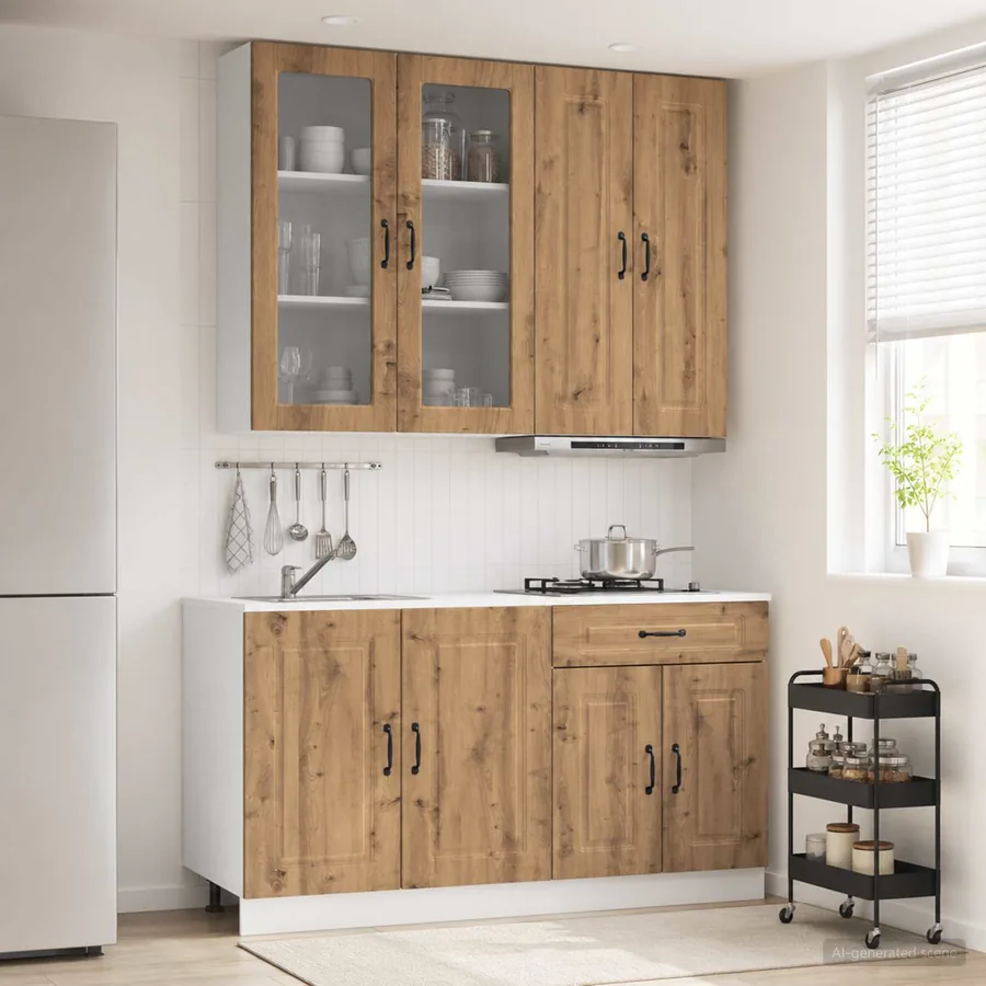 Unité de cuisine KALMAR 4 pcs Chêne artisanal Bois d'ingénierie