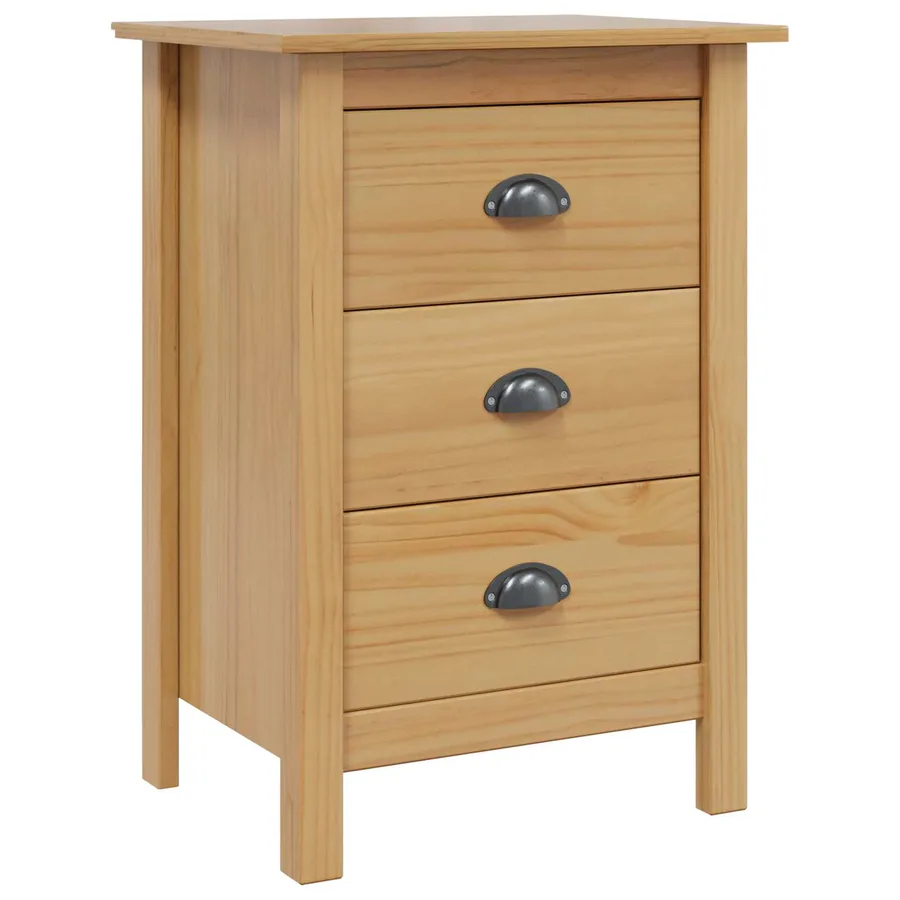Cabinet de chevet avec tiroir HILL Marron miel 46 x 35 x 65 cm - 2