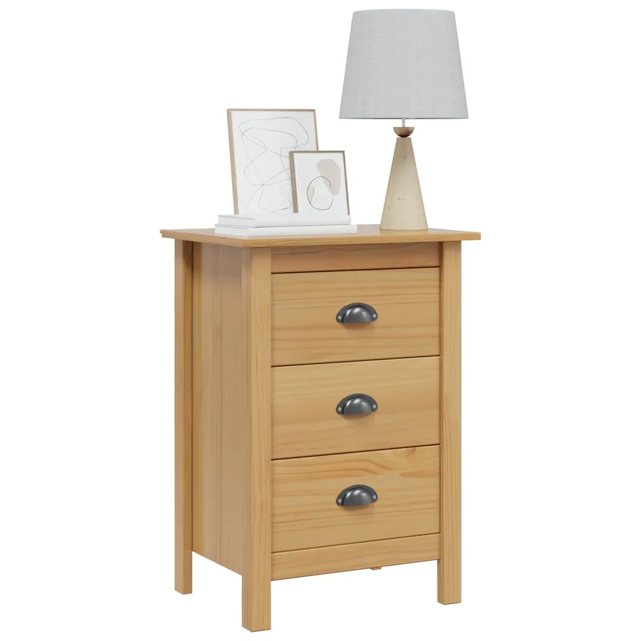 Cabinet de chevet avec tiroir HILL Marron miel 46 x 35 x 65 cm - 3