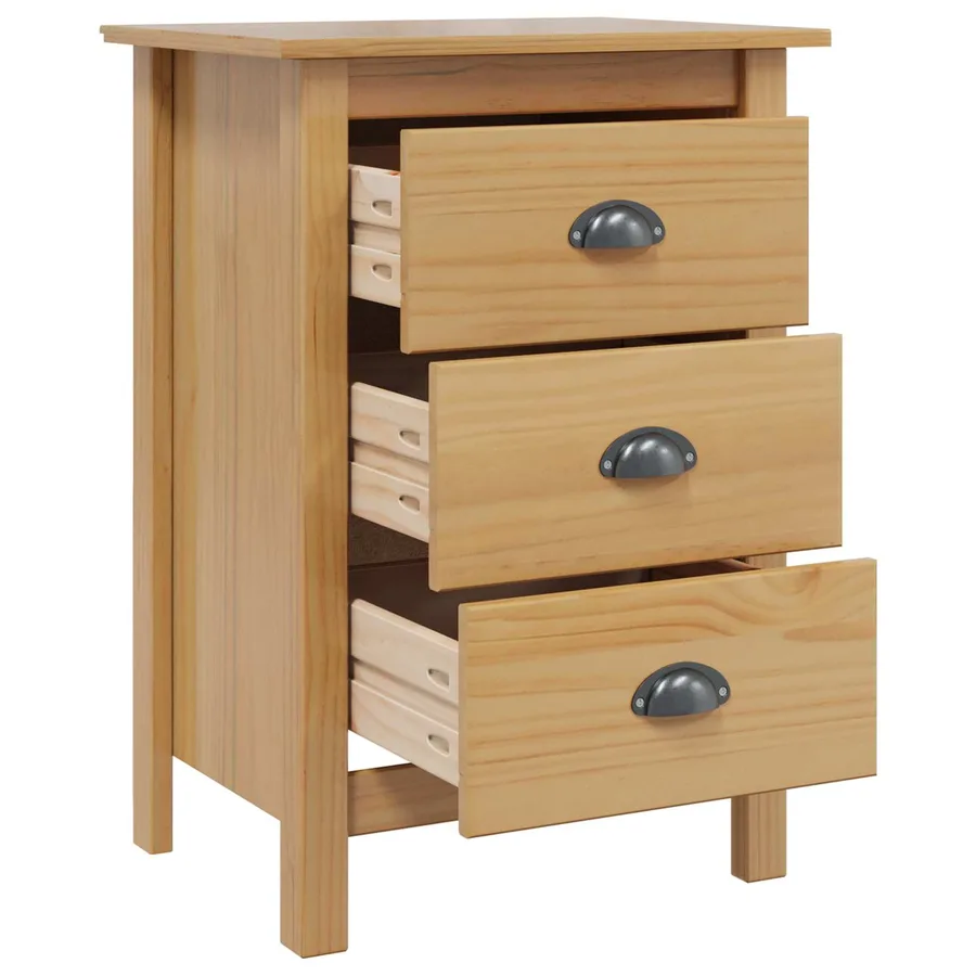 Cabinet de chevet avec tiroir HILL Marron miel 46 x 35 x 65 cm - 4