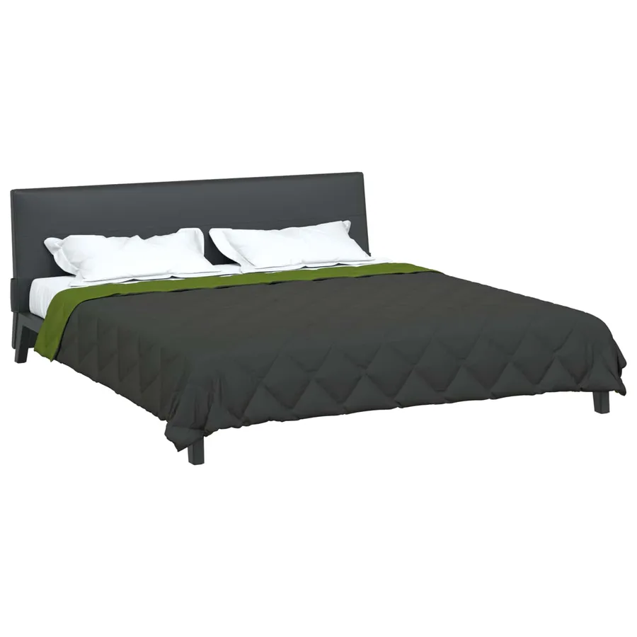 Duvet d'été simple Vert et Anthracite 200 x 200 cm Microfibre - 3