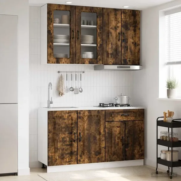 Unité de cuisine KALMAR 4 pcs Chêne fumé Bois d'ingénierie