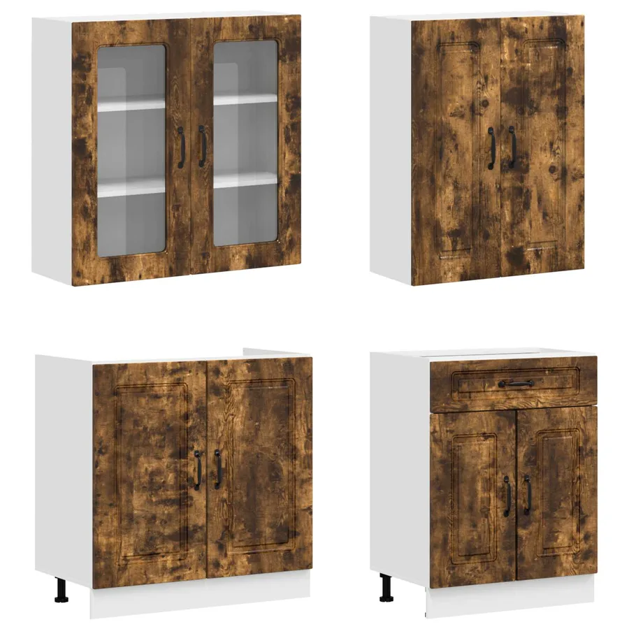 Unité de cuisine KALMAR 4 pcs Chêne fumé Bois d'ingénierie - 3