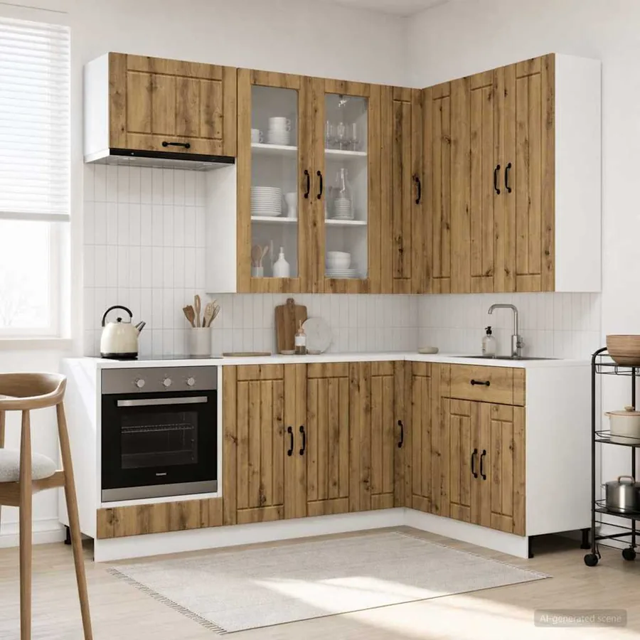 Unité de cuisine LUCCA 8 pcs Chêne artisanal Bois d'ingénierie