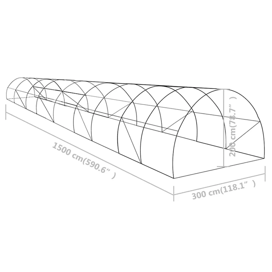 Serre 45 m² 15x3x2 m - 12