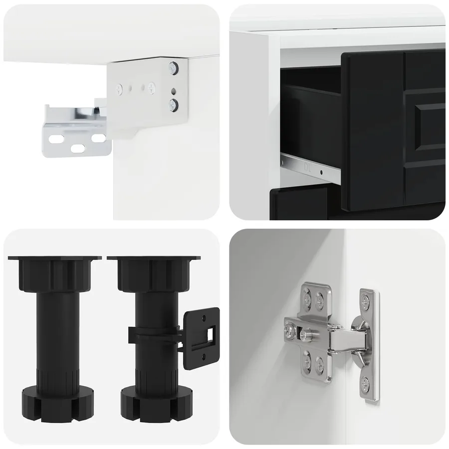 Unité de cuisine PORTO 8 pcs Noir Bois d'ingénierie - 5