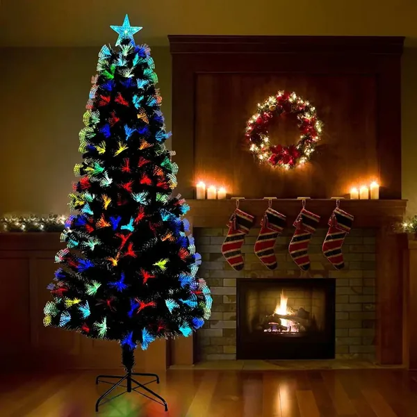 Sapin de Noël artificiel avec 250 LED Vert 210 cm PVC
