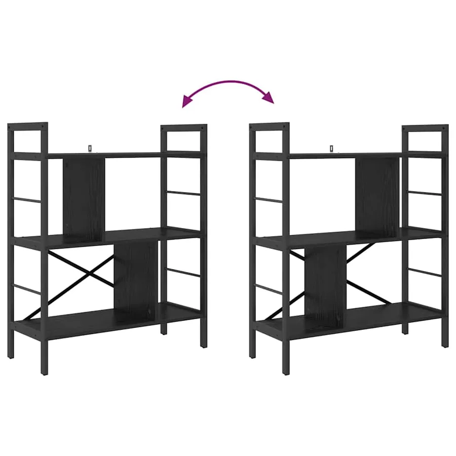 Étagère Chêne noir 75 x 30 x 91 cm Bois d'ingénierie - 10