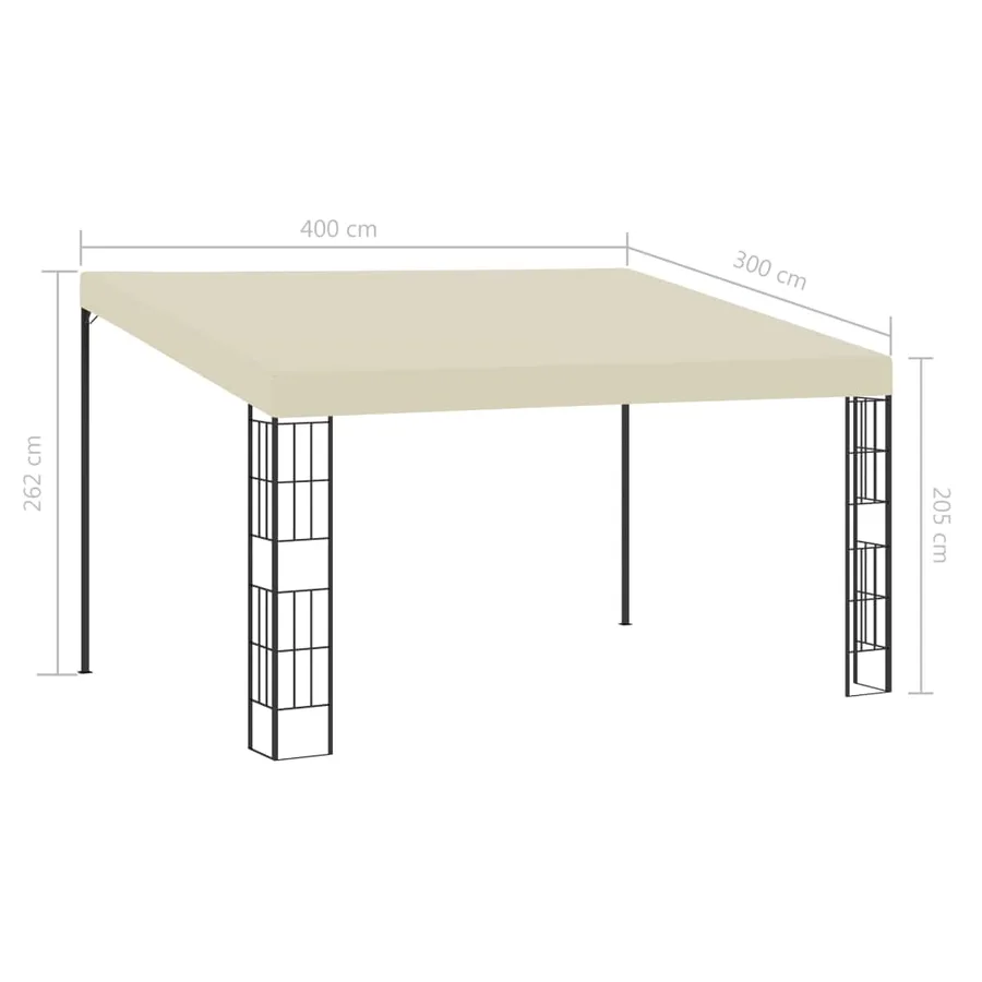 Belvédère mural 3x4 m Crème Tissu - 6