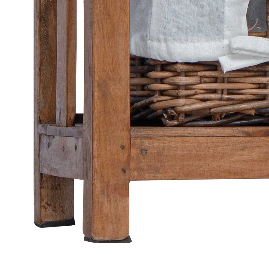 Table d'appoint Marron 38 x 28 x 72 cm Bois massif d'acajou - 8