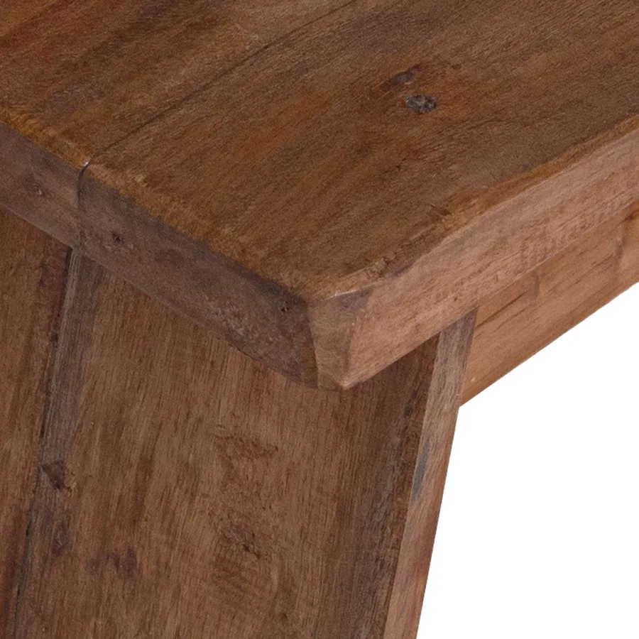 Tabouret Naturel 40 x 25 x 31 cm Bois d'Acajou - 7