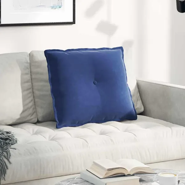 Coussin de Dos Bleu police 60 x 50 cm Tissu en velours côtelé