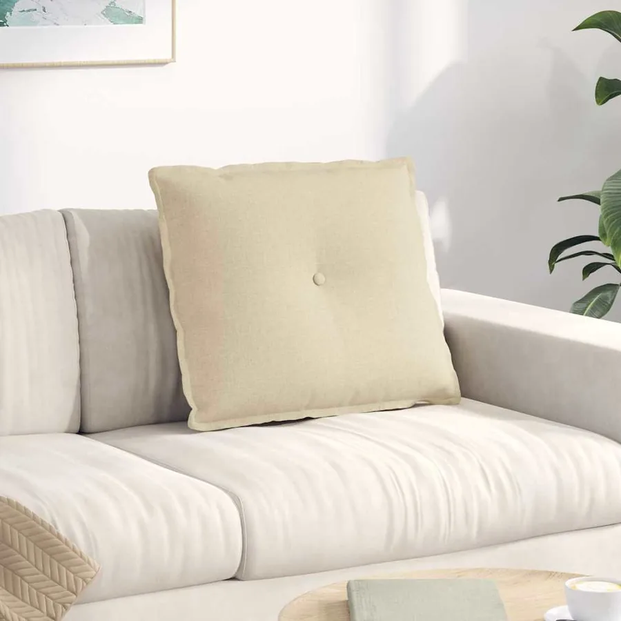 Coussin de Dos Crème 60 x 19 x 50 cm tissu