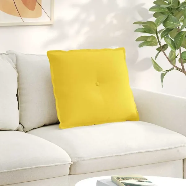 Coussin de Dos Jaune clair 60 x 19 x 50 cm tissu