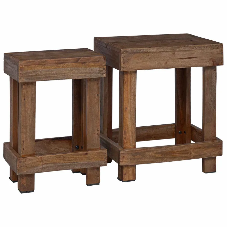 Support de Plante 2 pcs Marron 70 x 11 x 27 cm Bois d'Acajou - 2