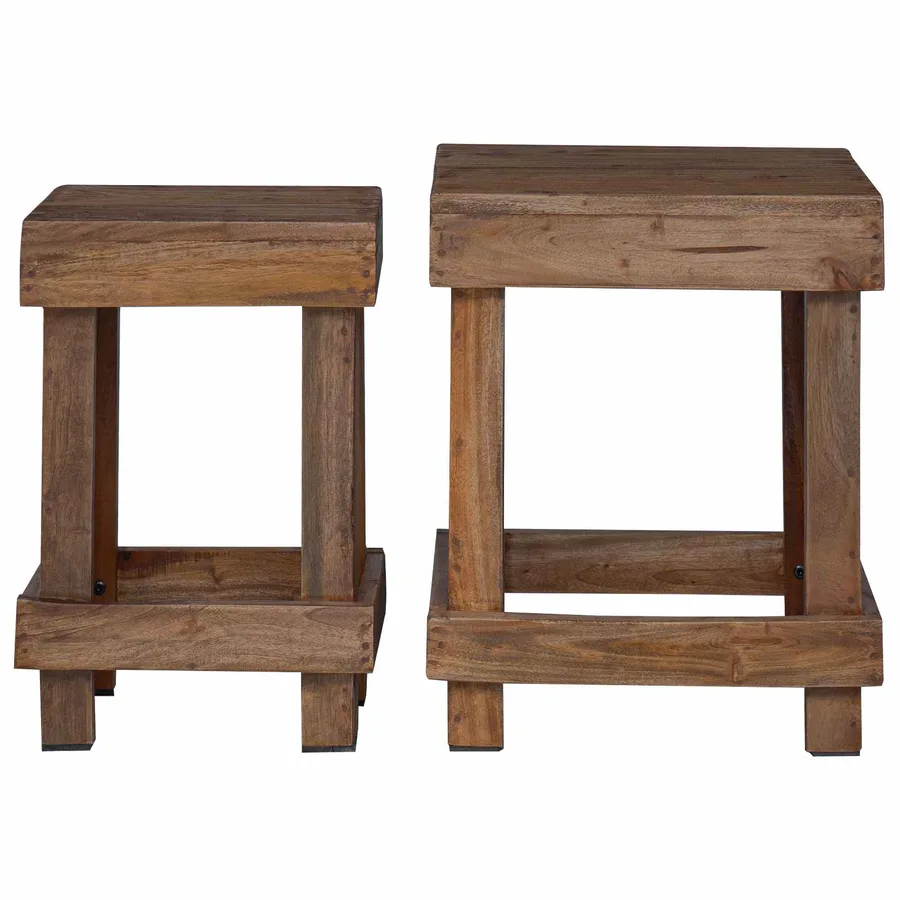 Support de Plante 2 pcs Marron 70 x 11 x 27 cm Bois d'Acajou - 5