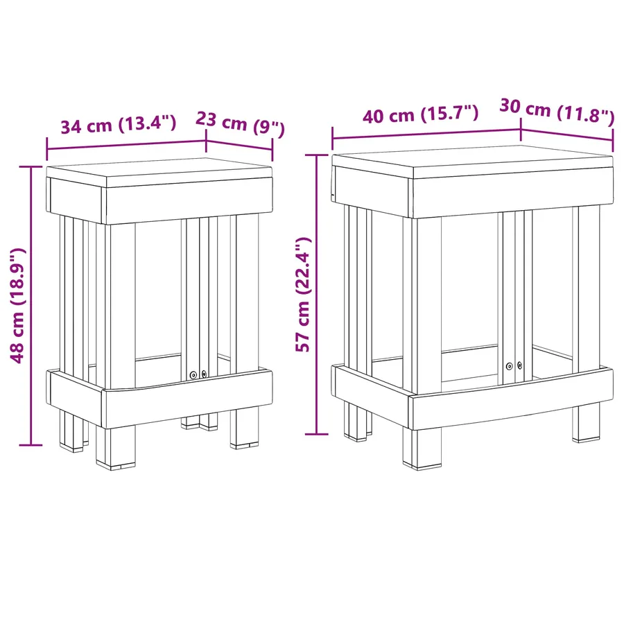 Support de Plante 2 pcs Marron 70 x 11 x 27 cm Bois d'Acajou - 8