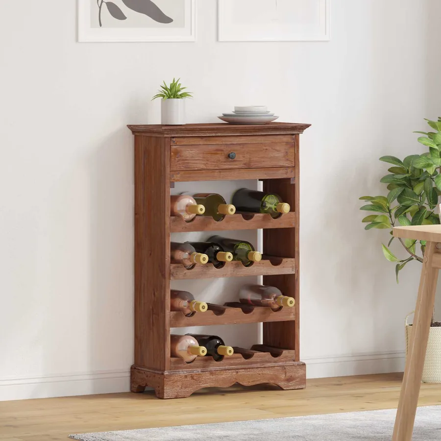 Étagère à vin 55 x 23 x 85 cm Bois de Mahogany Massif