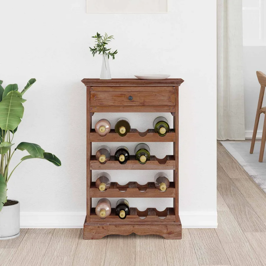 Étagère à vin 55 x 23 x 85 cm Bois de Mahogany Massif - 4