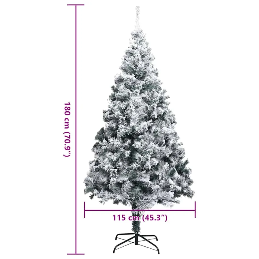 Sapin de Noël artificiel Blanc 180 cm PVC, Acier et Plastique - 16