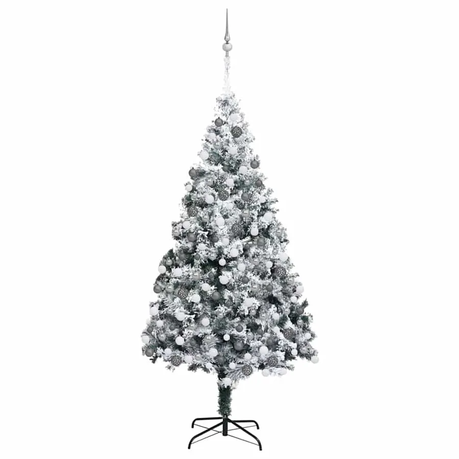 Sapin de Noël artificiel Blanc 180 cm PVC, Acier et Plastique - 2
