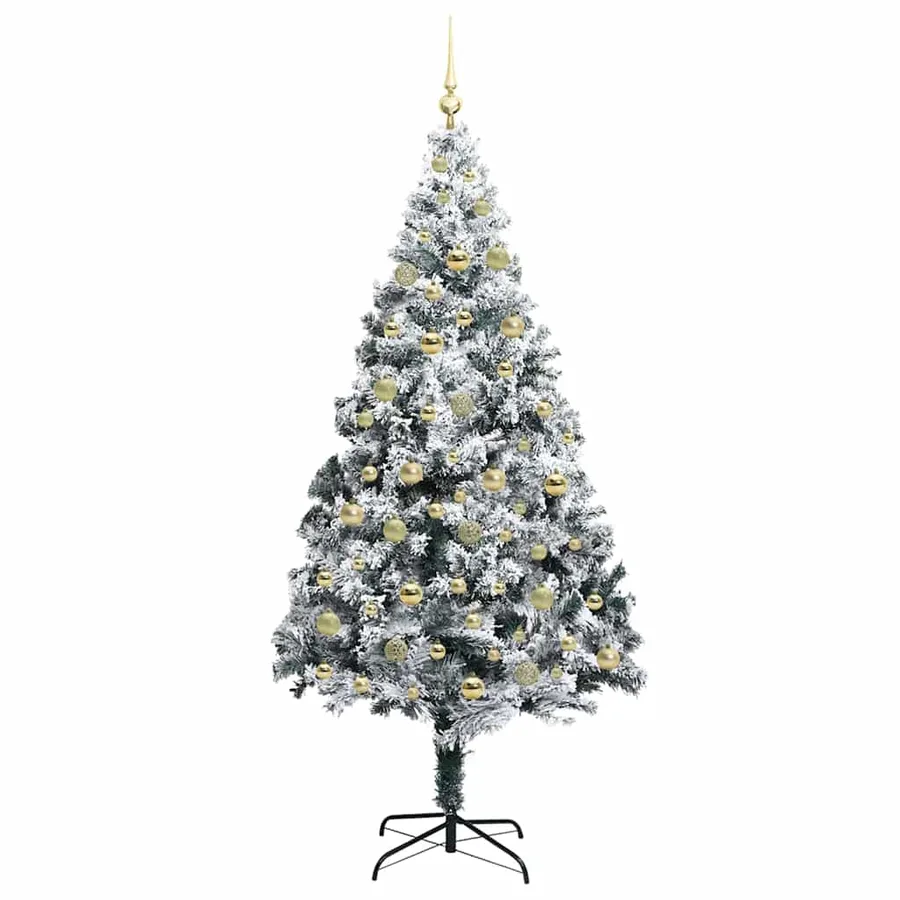 Sapin de Noël artificiel Blanc 210 cm PVC, Acier et Plastique - 4