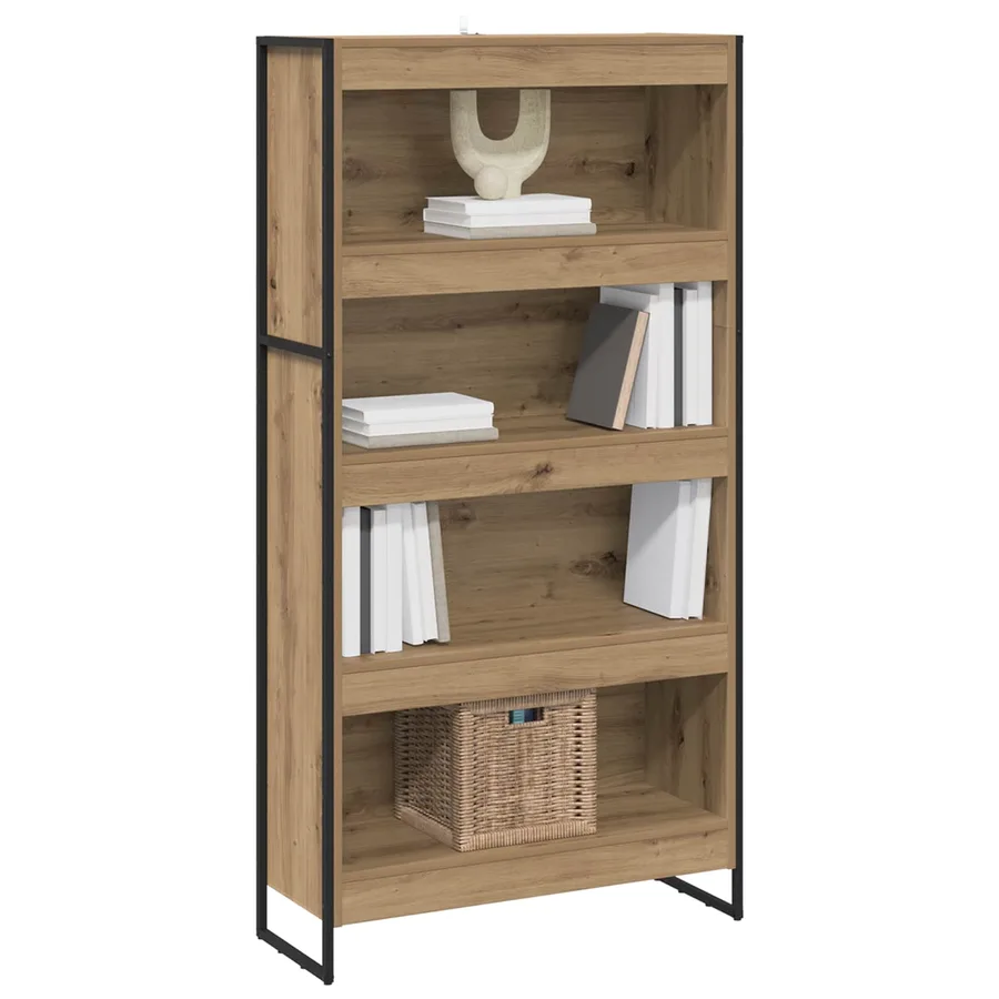 Bibliothèque 80 x 30 x 155 cm Bois d'ingénierie Chêne artisan - 3