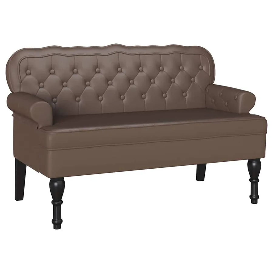 Banc Chesterfield Marron 119,5 x 64,5 x 75 cm Cuir synthétique - 2