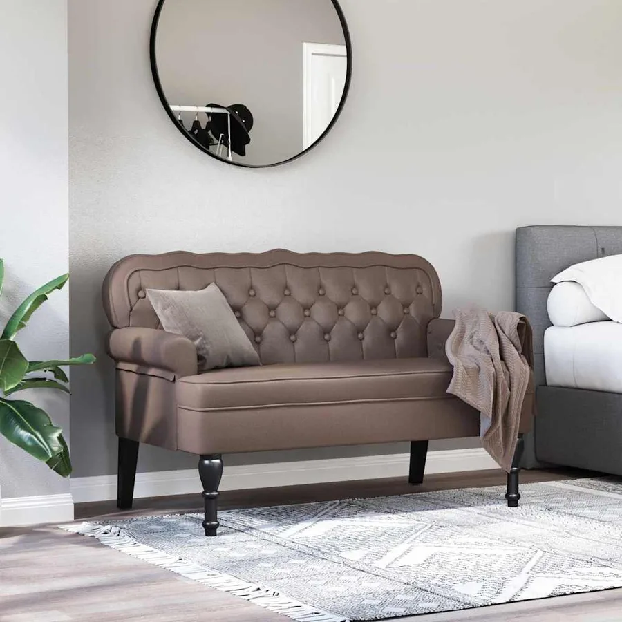Banc Chesterfield Marron 119,5 x 64,5 x 75 cm Cuir synthétique - 3