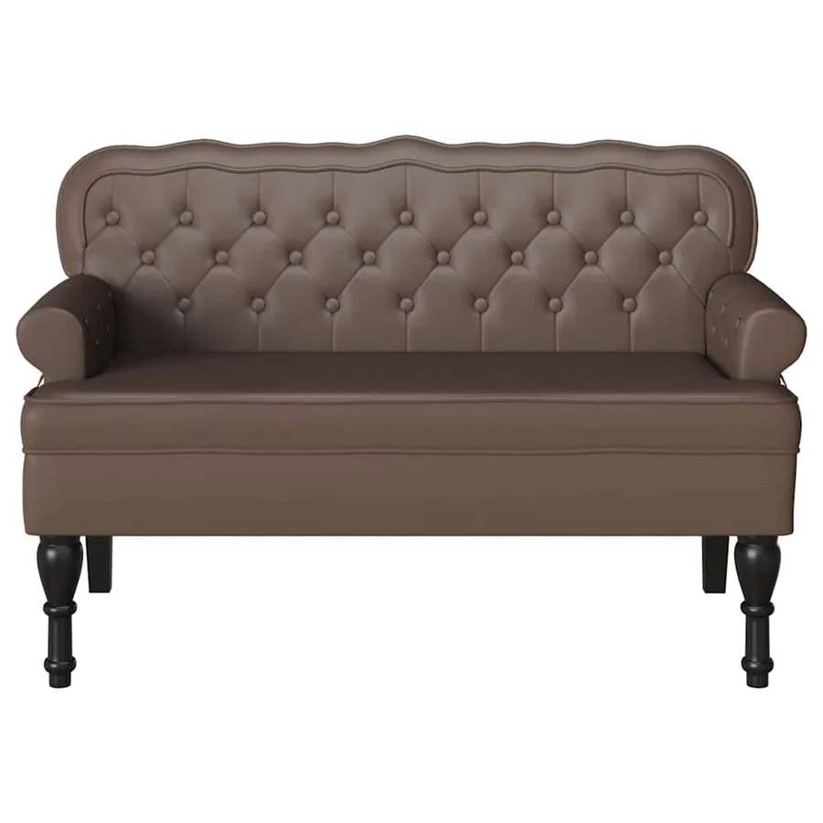 Banc Chesterfield Marron 119,5 x 64,5 x 75 cm Cuir synthétique - 4