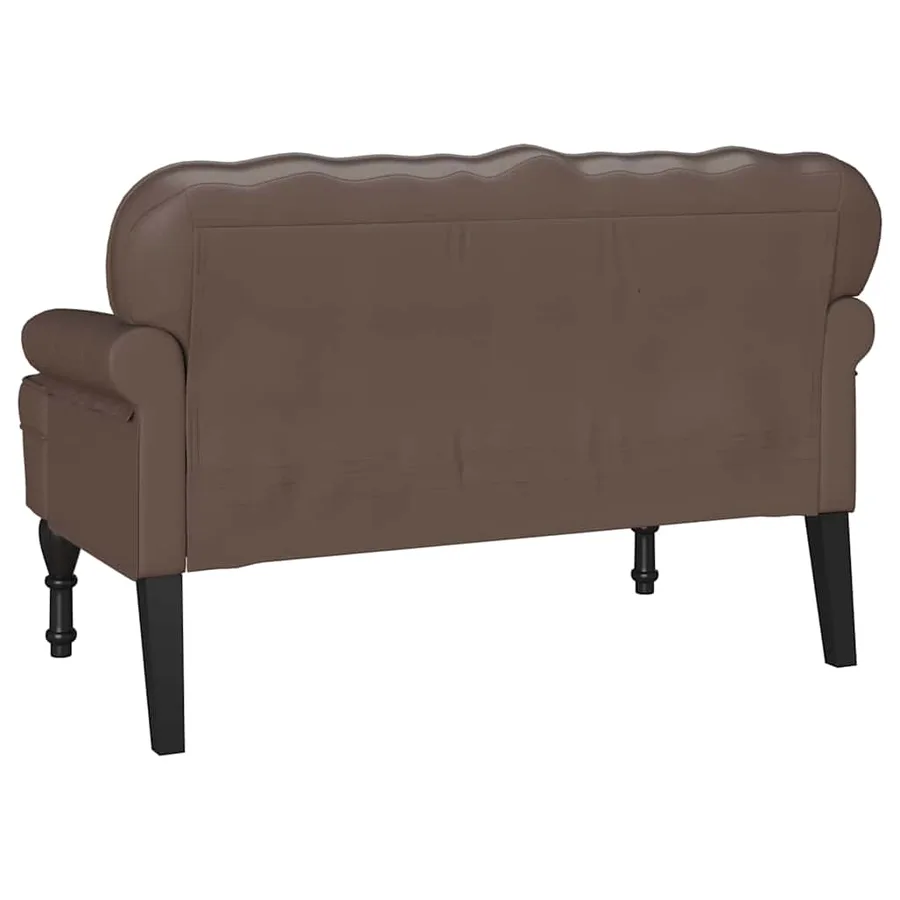 Banc Chesterfield Marron 119,5 x 64,5 x 75 cm Cuir synthétique - 6