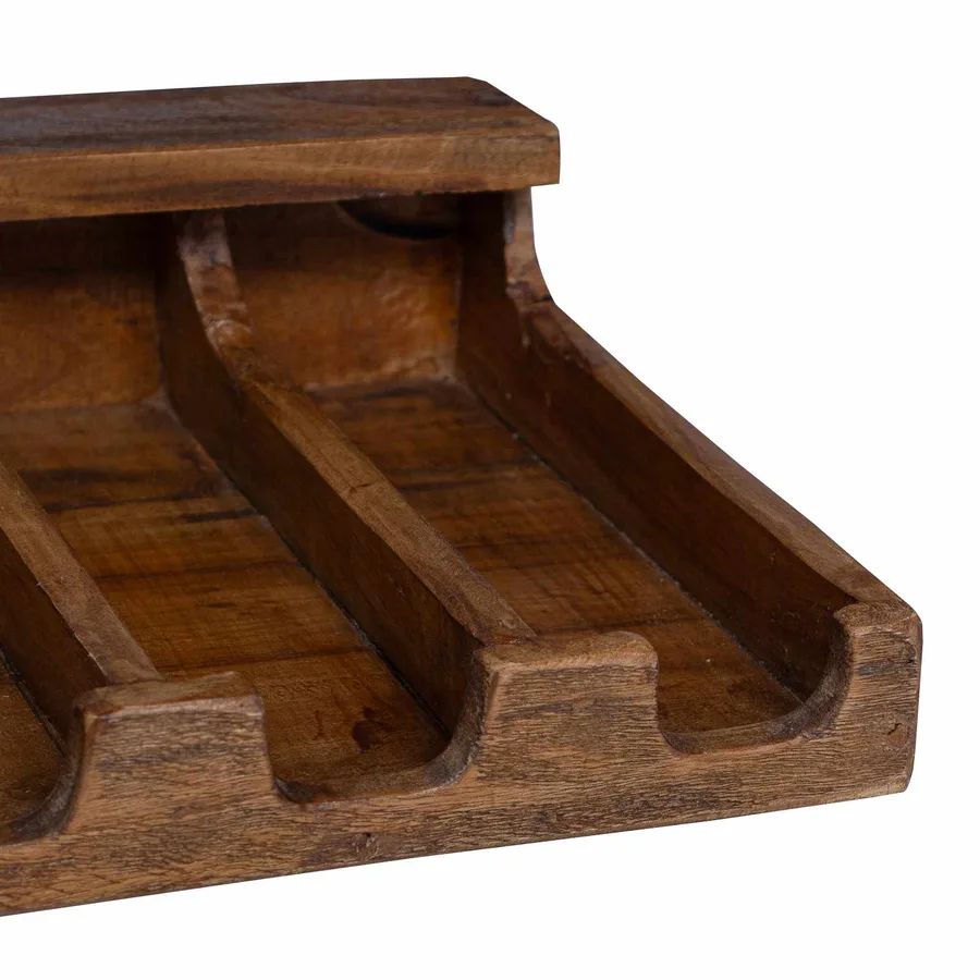 Étui Marron 36 x 30 x 10 cm Bois de Mahogany Massif - 9