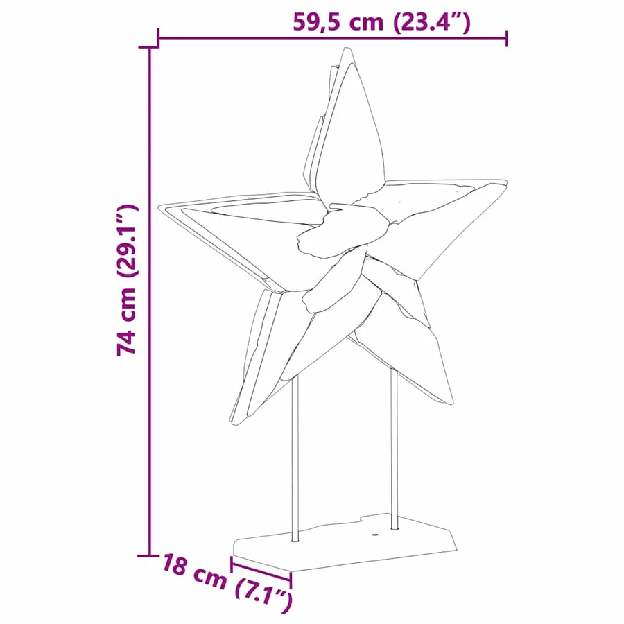 Étoile de Noël Marron 59,5 x 18 x 74 cm Bois de teck massif - 11