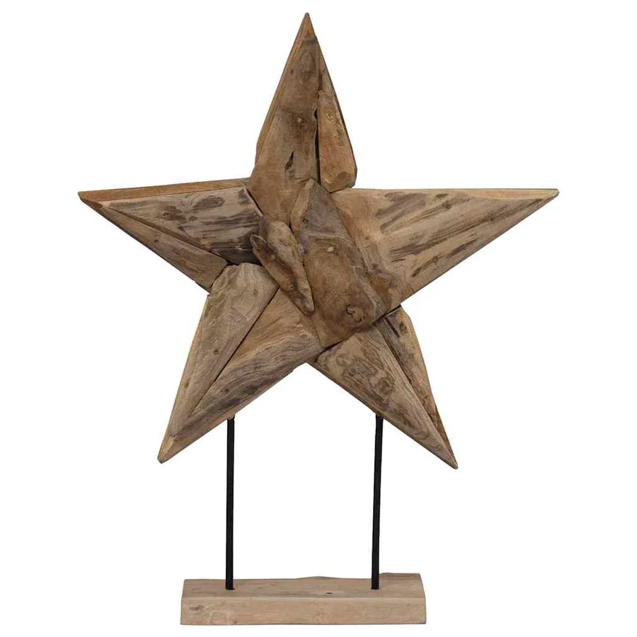 Étoile de Noël Marron 59,5 x 18 x 74 cm Bois de teck massif - 6