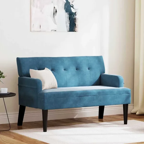 Banc Chesterfield Bleu 112 x 65,5 x 75 cm Velours