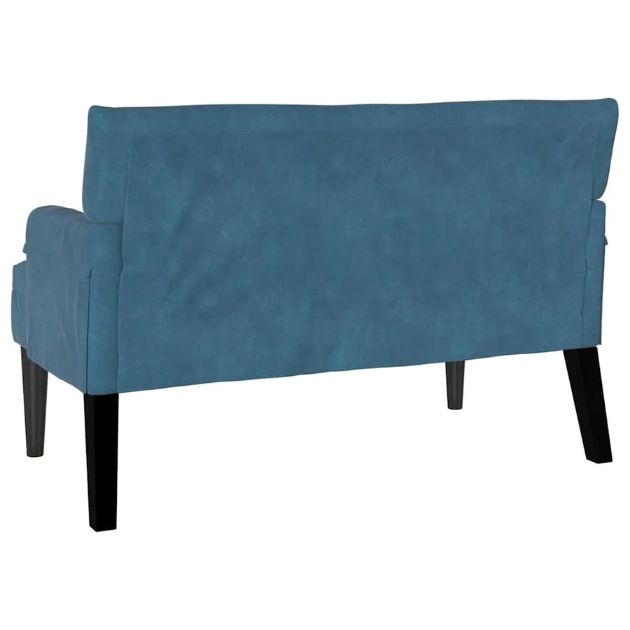 Banc Chesterfield Bleu 112 x 65,5 x 75 cm Velours - 6