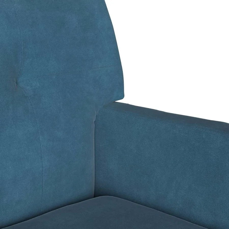Banc Chesterfield Bleu 112 x 65,5 x 75 cm Velours - 7