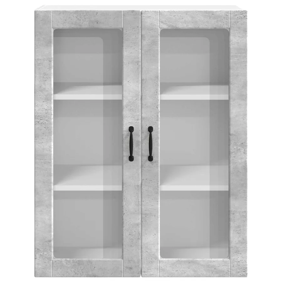 Cabinet en verre mural LUCCA Gris béton 80 x 31 x 100 cm - 6