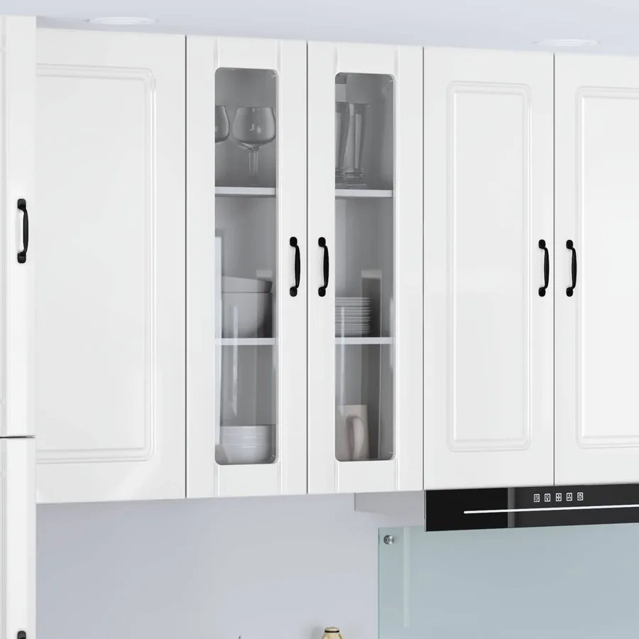 Cabinet en verre mural LUCCA Blanc brillant 60 x 31 x 100 cm