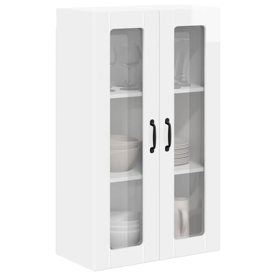 Cabinet en verre mural LUCCA Blanc brillant 60 x 31 x 100 cm - 3