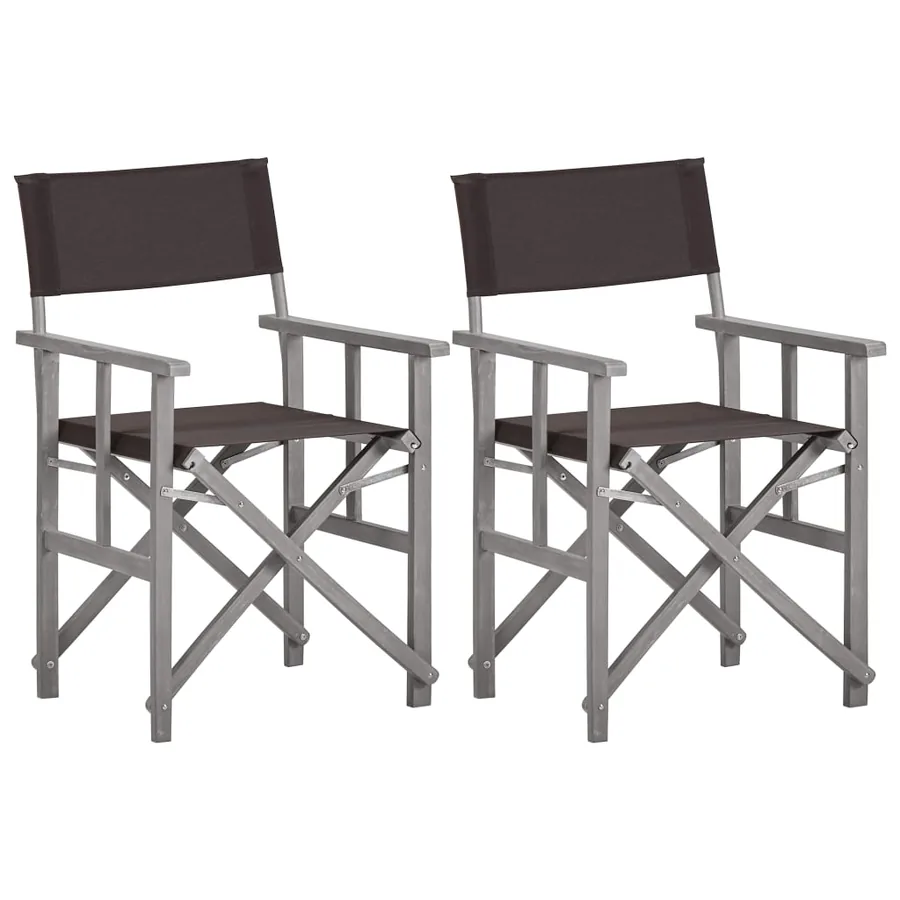 Chaises de metteur en scène lot de 2 Bois massif d'acacia